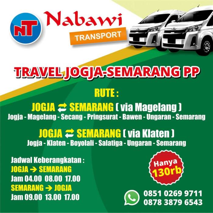 Semarang jogjakarta jadwal tarif