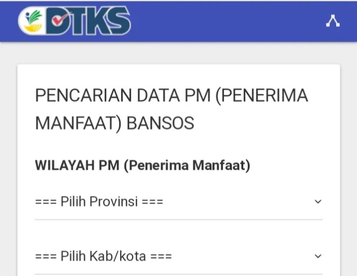 Cek NIK KTP saya penerima bansos PKH online