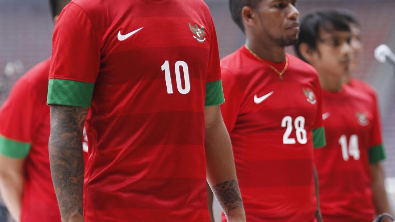 Font nomor punggung timnas indonesia