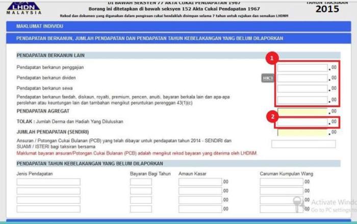 Filing tax income malaysia lhdn fill step file efiling personal reliefs exemptions rebates guide taxes imoney submit articles total