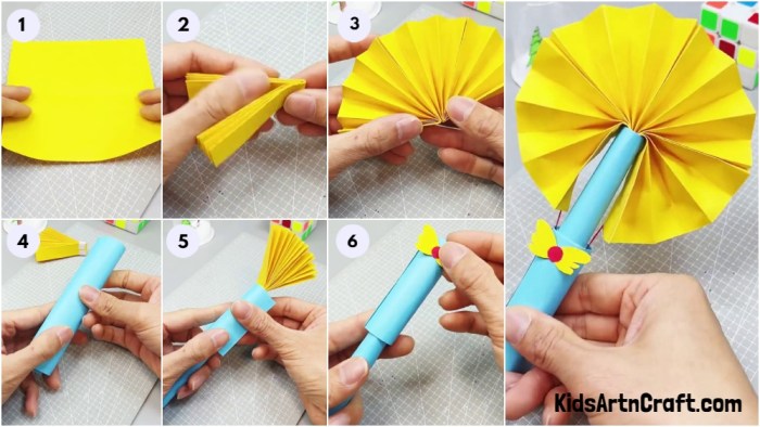 Fan paper hand craft make diy ideas