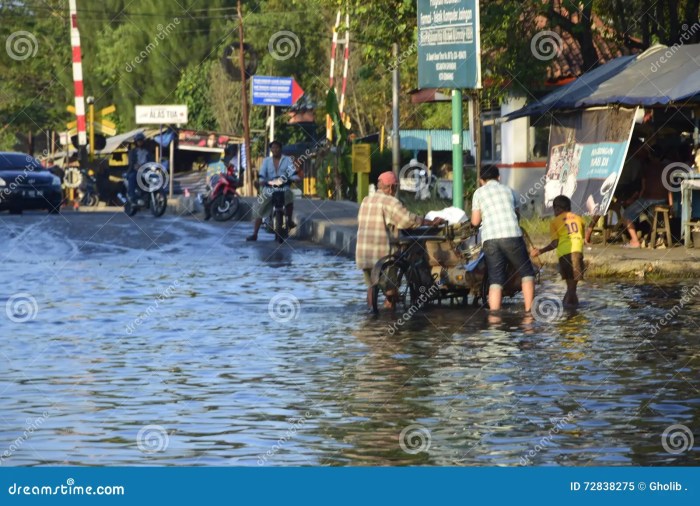 Semarang rob flood kaligawe